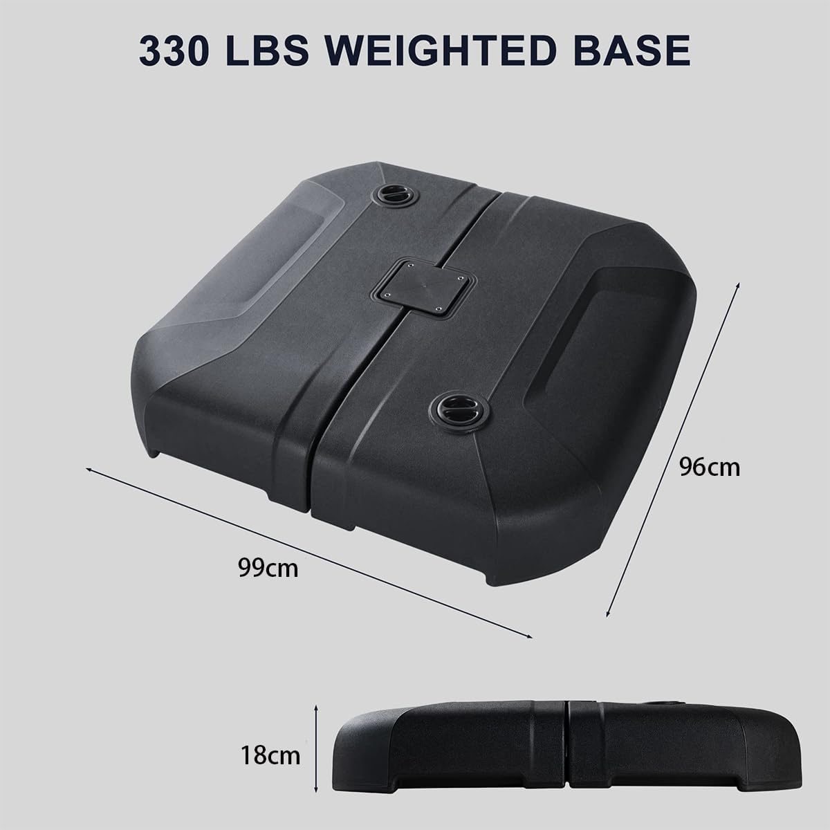 Purple Leaf Square Umbrella Base for Offset Patio Umbrella, Sand/Water Fillable, 99 X 96 Cm, 150 Kg Stability image number 4