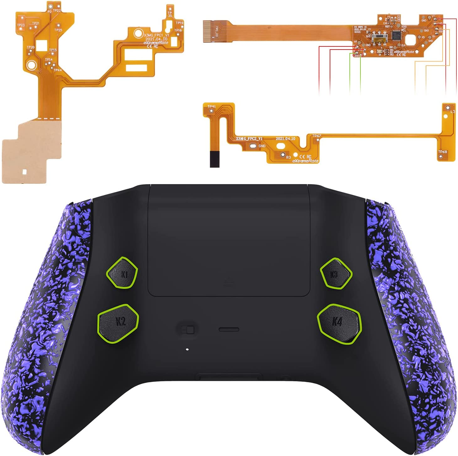 Extremerate Textured Purple Hope Programable Remap Kit for Xbox Series X/S Controller, Upgrade Boards & Redesigned Back Shell & Side Rails & Back Buttons for Xbox Core Controller