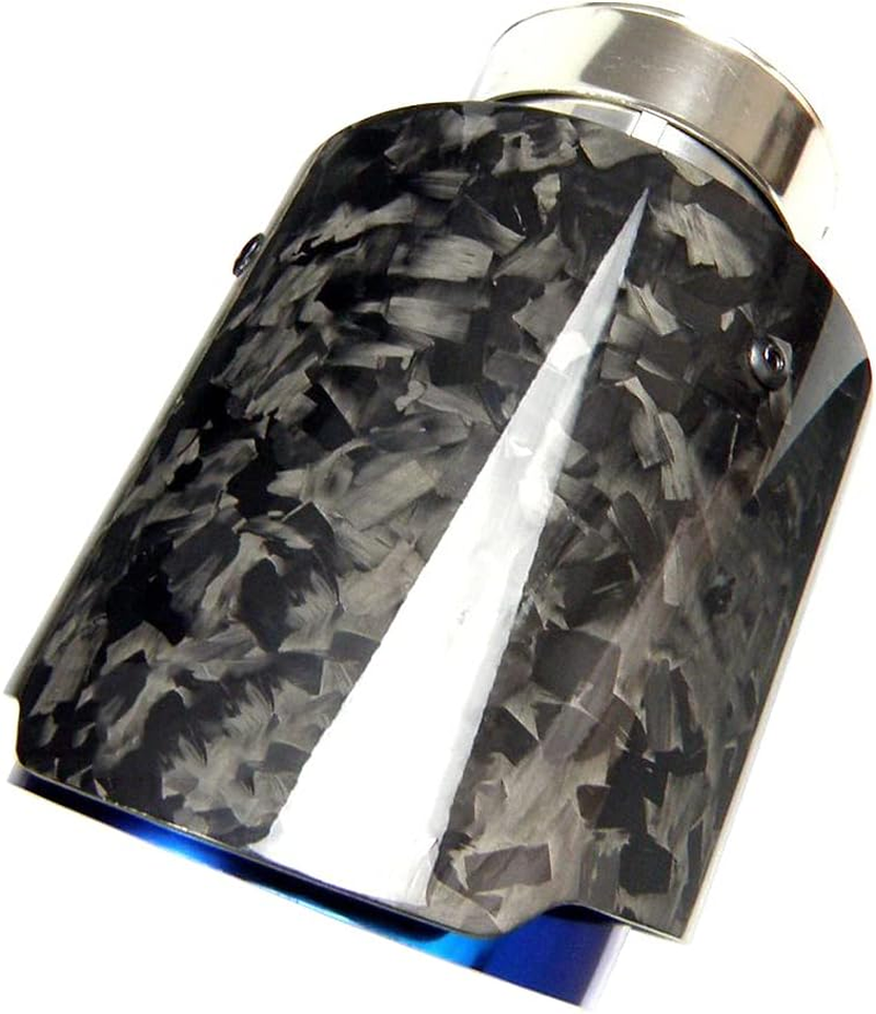 CARMON Car Forged Carbon Fiber Exhaust Pipe Muffler Tips with Blue Burnt 304 Stainless Steel 4Inch Outlet (Inlet 3&ldquo; Outlet 4&rdquo;) image number 6