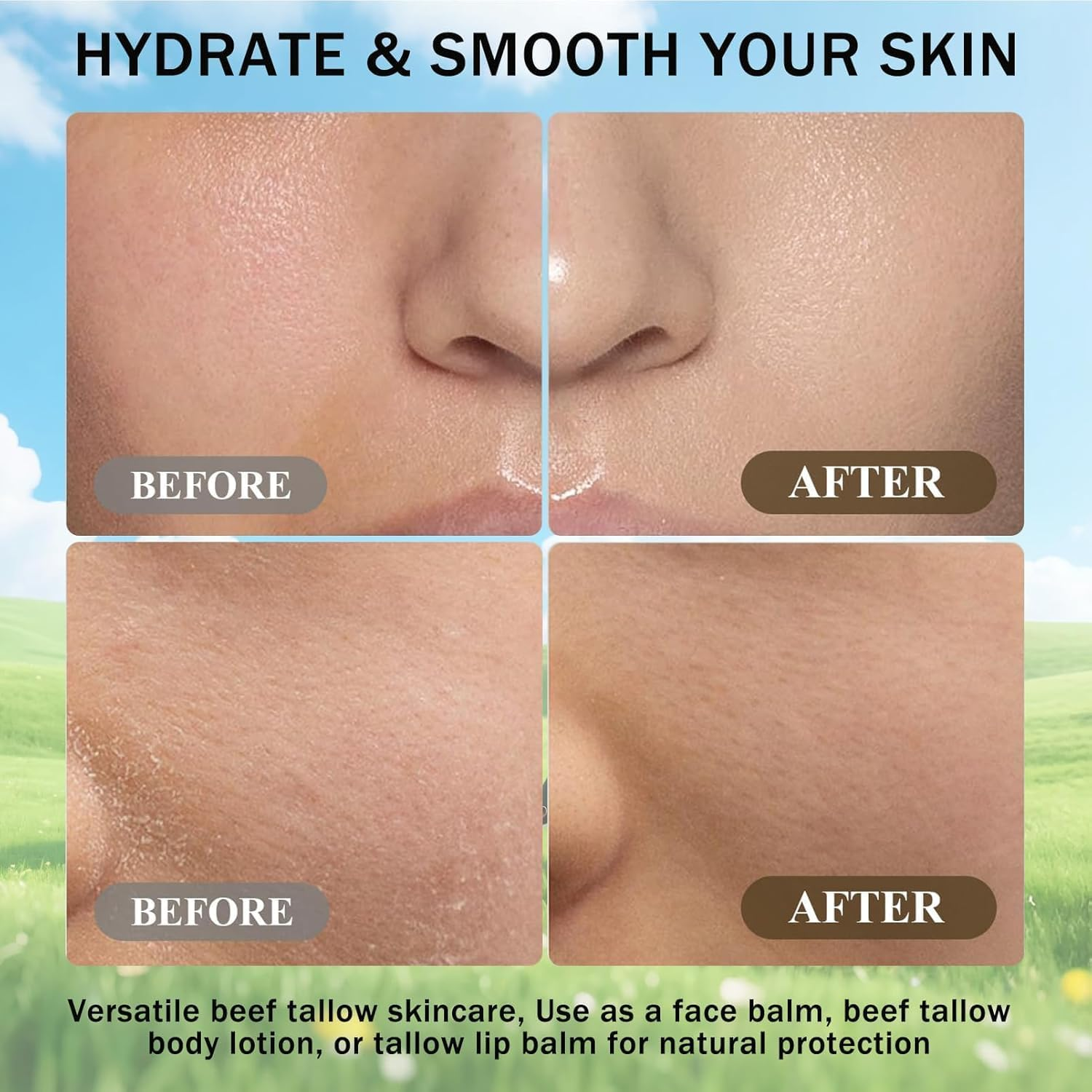 2Pcs Tallow Honey Balm Beef Tallow for Skin - Handmade All-Natural Moisturizer with Grass-Fed Beef Tallow & Raw Wild Honey for Smooth,Hydrated Skin image number 6