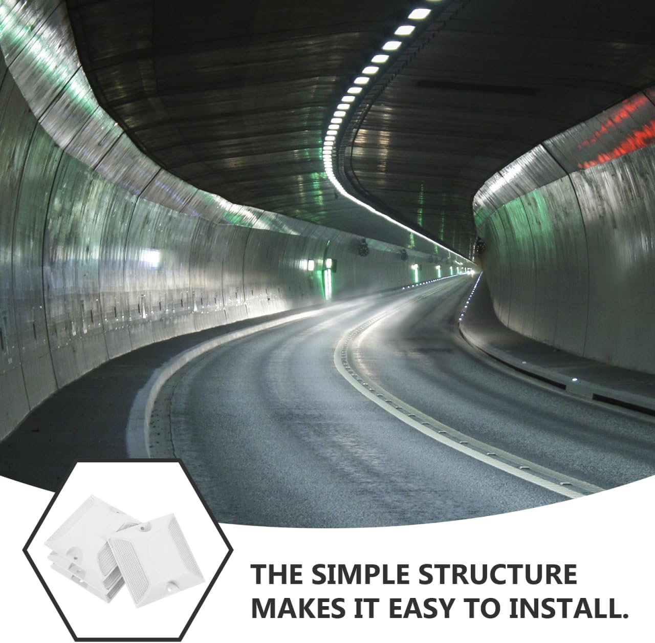 Reflective Road Studs Pavement Markers 4Pcs ABS Raised Plastic Highway Accessories High Visibility Reflectors for Driveway Entrance Night Safety