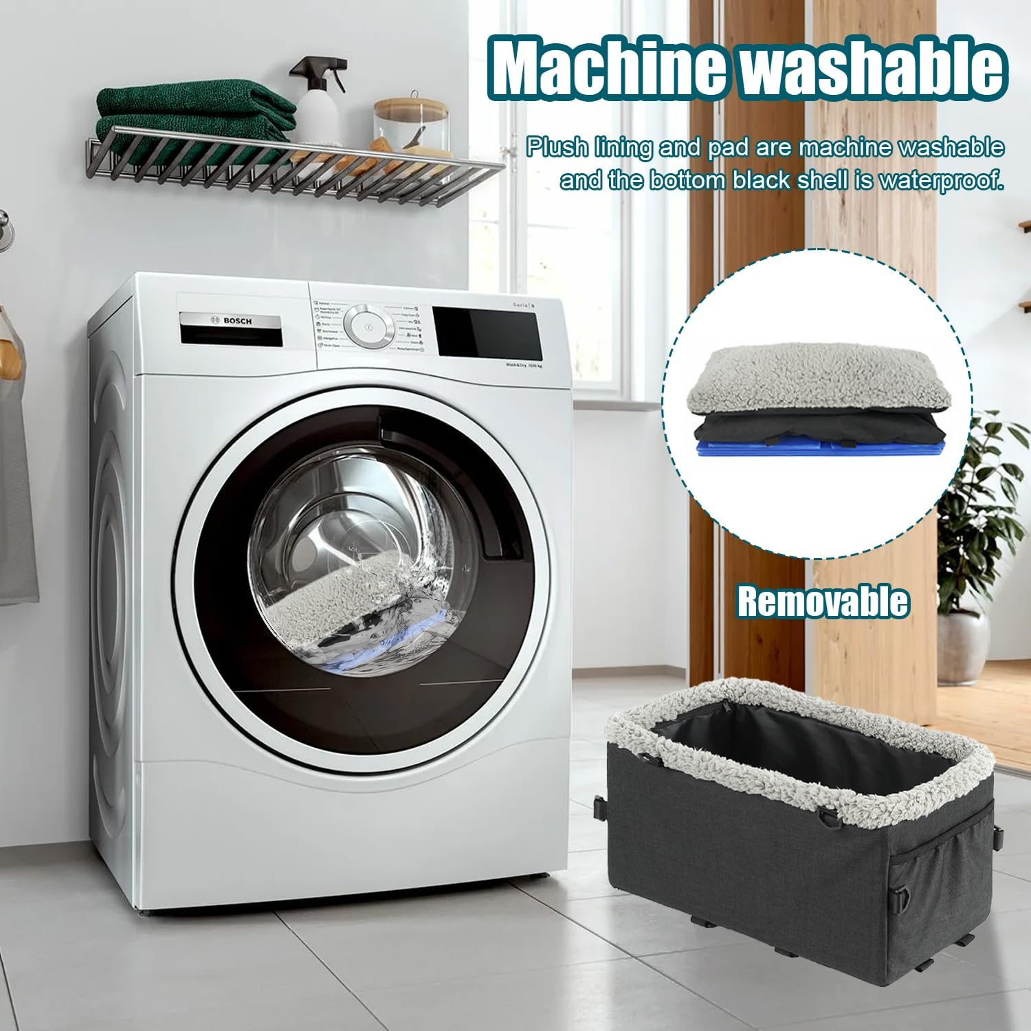 Dog Car Seat, Dog Booster Car Seat, with Seat Belt and Cushion. Pet Car Seat, Anti-Collapse Center Console Dog Car Se, with Removable Support, Adjustable Shoulder Strap for Small Dogs image number 3