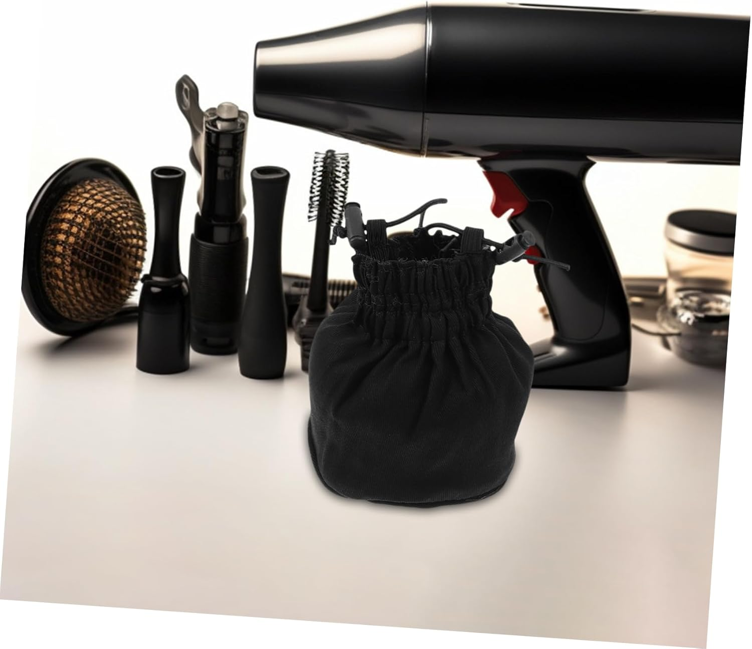 Hair Dryer Diffuser Cover Small Silver Foldable Blow Dryer Sock Travel and Bathroom Use image number 5