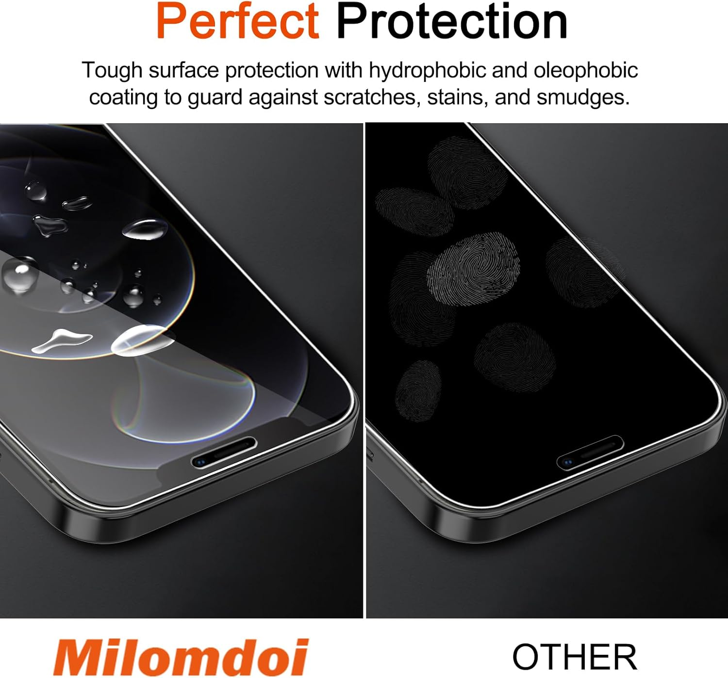 Milomdoi 3 Pack Screen Protector for Apple Iphone 12 Pro with 3 Pack Tempered Glass Camera Lens Protector, Ultra 9H Accessories, Case Friendly, Mounting Frame, 2.5D Curved, Transparent image number 4