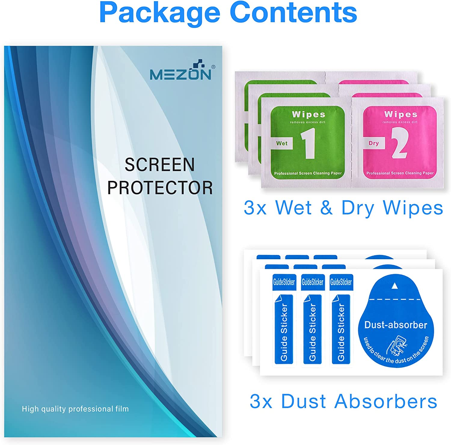 MEZON [3 Pack] Ultra Clear Screen Protector Film for Samsung Galaxy S22 5G &ndash; Case Friendly, Shock Absorption (S22, Clear) - Ultra Clear image number 3