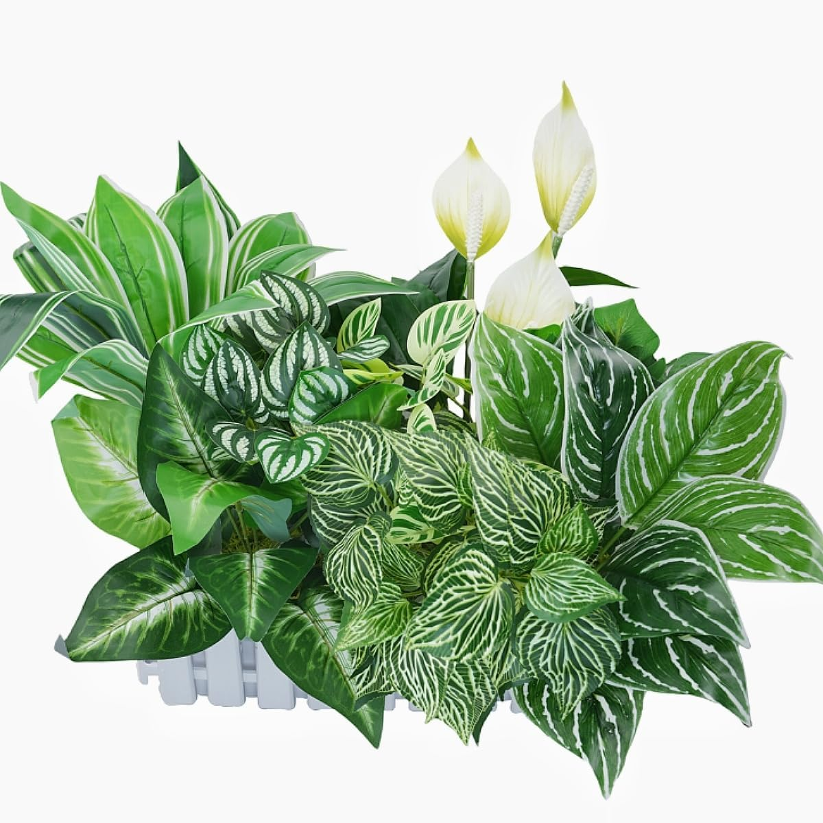 Artificial Ferns for Outdoors 3 Bundles, Large Fake Plants Greenery Artificial Boston Fern UV Resistant Faux Plant Shrubs for Indoor Home Potted Garden Porch Farmhouse Decor