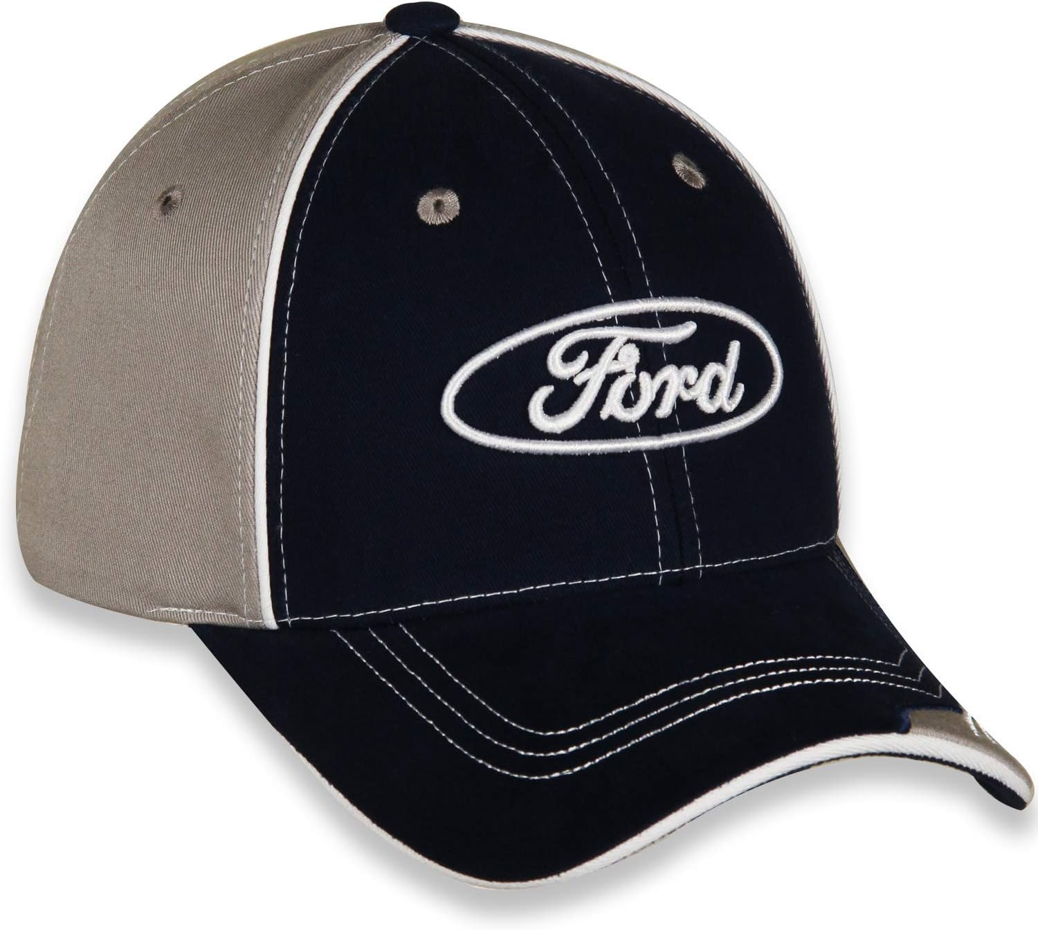 CFS Ford Racing Hat for Men - Blue Gray Ford Baseball Cap White Oval Logo - Blue image number 4