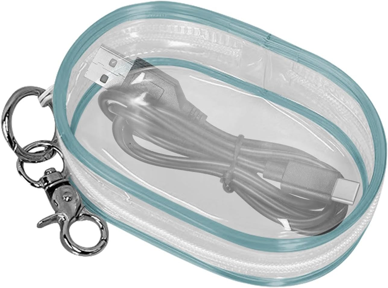 Transparent Cable Case, Clear Charging Cable Case,Clear Case | Mobile Phone Charger Storage Organizer,Compact Cable Tranpa Case, Purple, Riferimento Alla Descrizione, Please Refer to Description