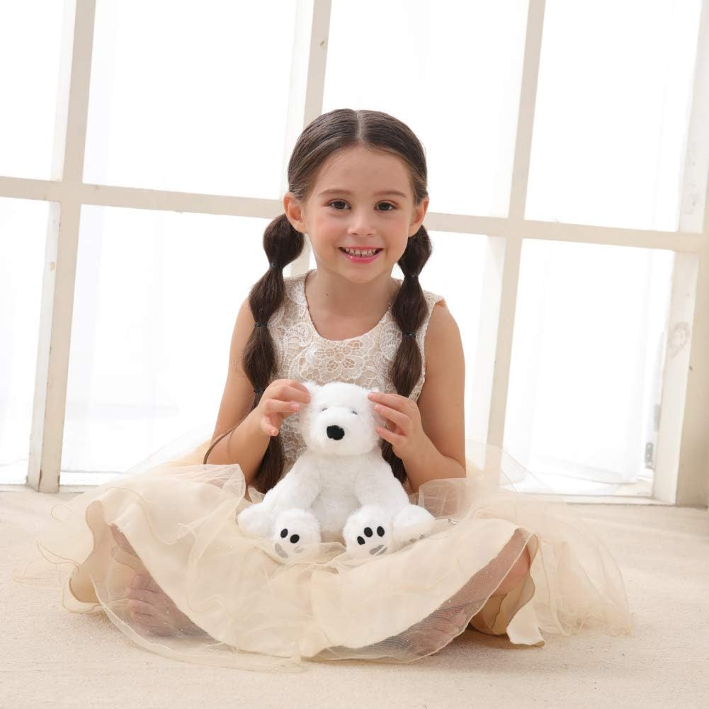 Apricot Lamb Toys Plush White Polar Bear Stuffed Animal Soft Cuddly Perfect for Child White Polar Bear 8 Inches image number 4