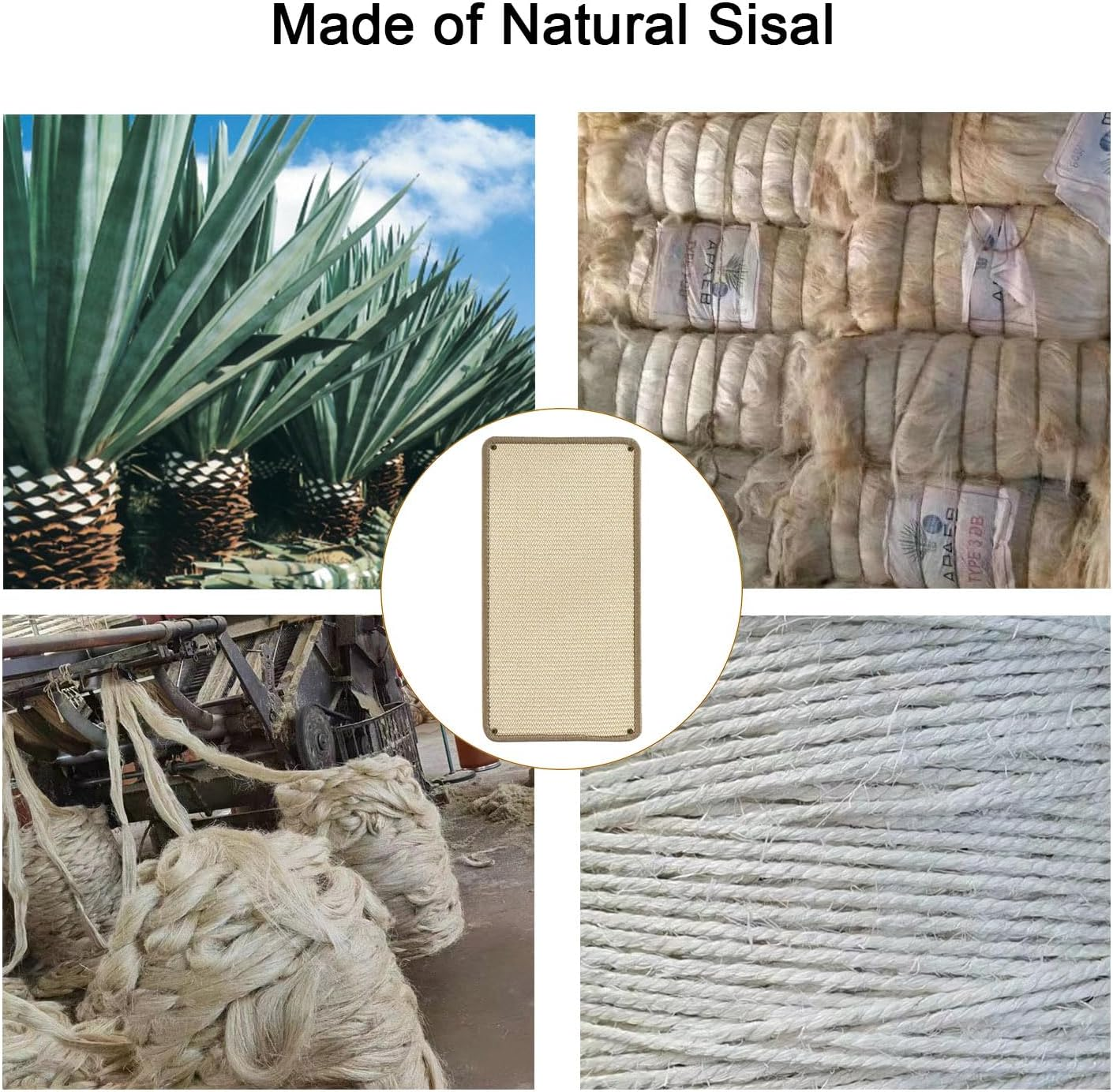 2 Pcs[56X28Cm] Cat Scratcher Mats Wall Mounted,Sisal Cat Scratching Pad,Cat Scratch Mat Rug,Anti-Slip on the Floor image number 5