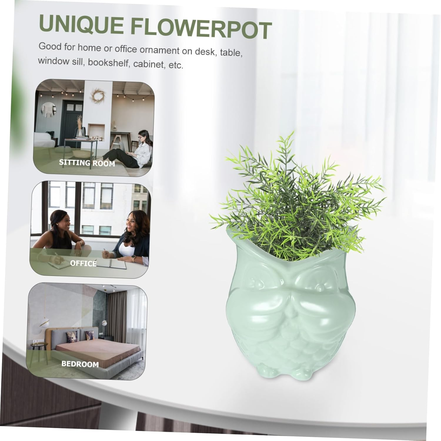 Owl Design Succulent Pot Ceramic Flower Pots for Home Decorative Cactus Planter