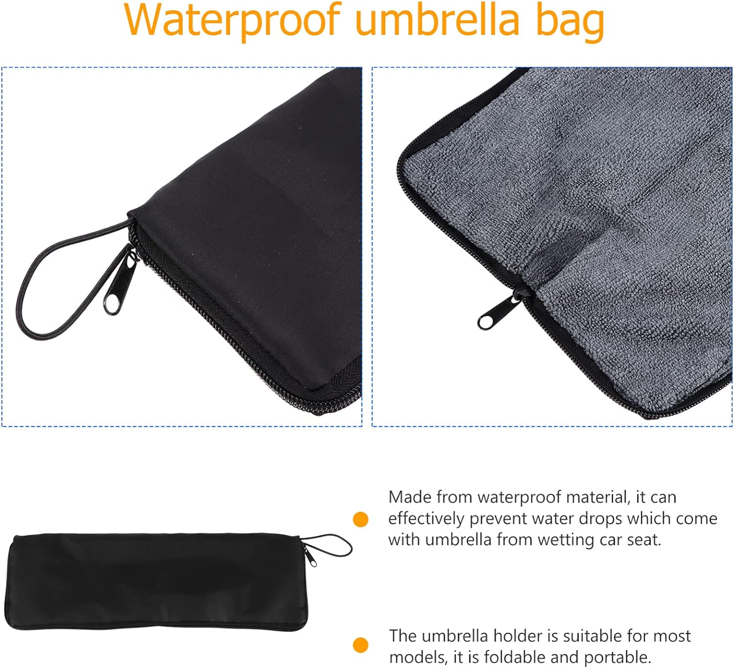 BESPORTBLE Folding Umbrella Bag Umbrella Cover Portable Waterproof Bag Umbrella Bag Umbrella Hanging Bag Umbrella Storage Bag 1Pc (Blue 35Cm) image number 5