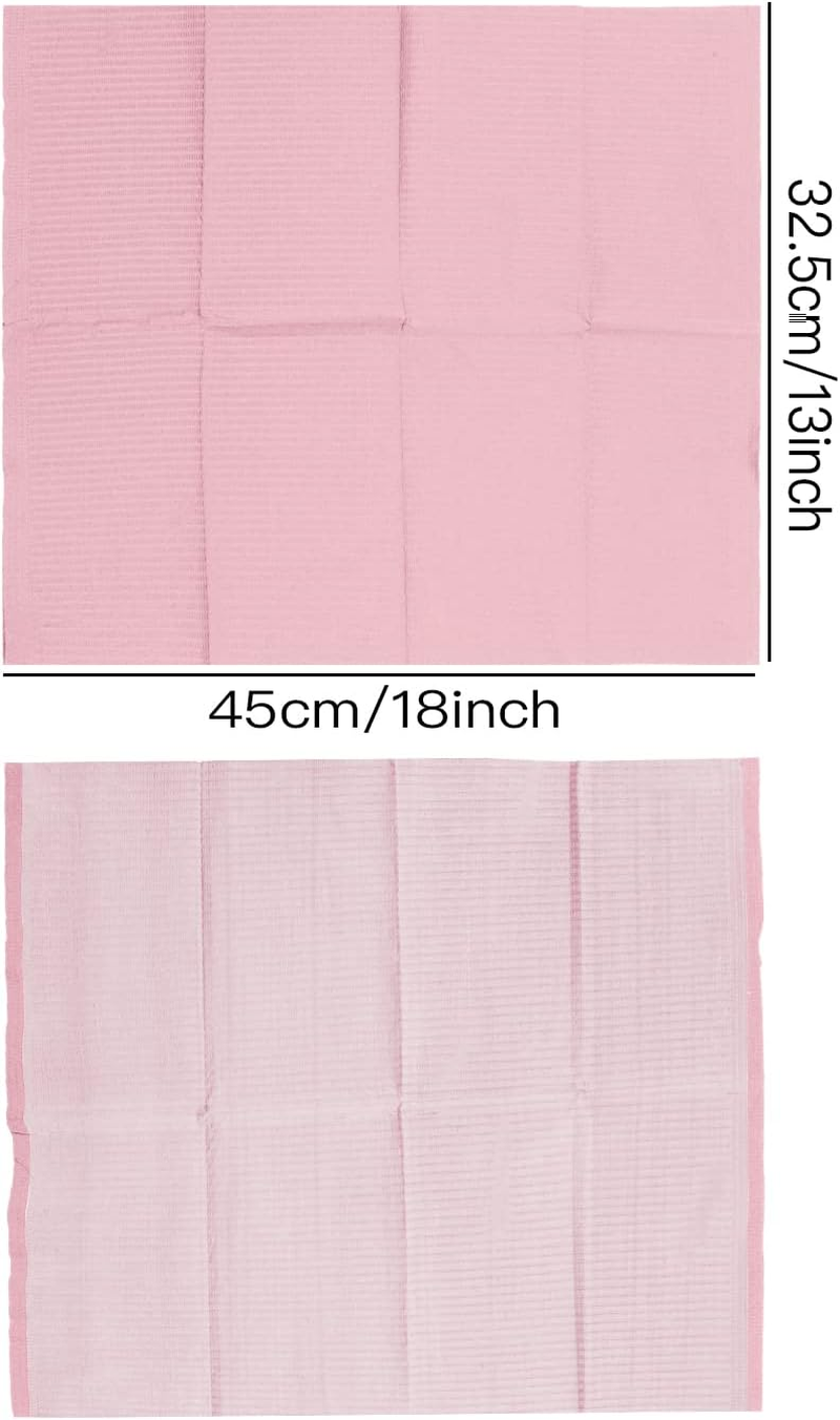 Lainrrew Disposable Dental Bibs, 50 Pcs Waterproof Patient Bibs Dentist Bibs Napkin Tattoo Bibs Sheets Cloths Tattoo Table Covers Clean Pad Tattoo Tray Covers Tattoo Supplies, 13 X 18 (Pink) image number 4