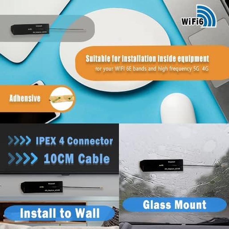 Maswell Internal Antenna Triple Band Wifi for Wifi 2.4G Wifi 5G Wifi 6 and Cellular 5G 4G LTE Bands High Gain Ipex 10Cm image number 5