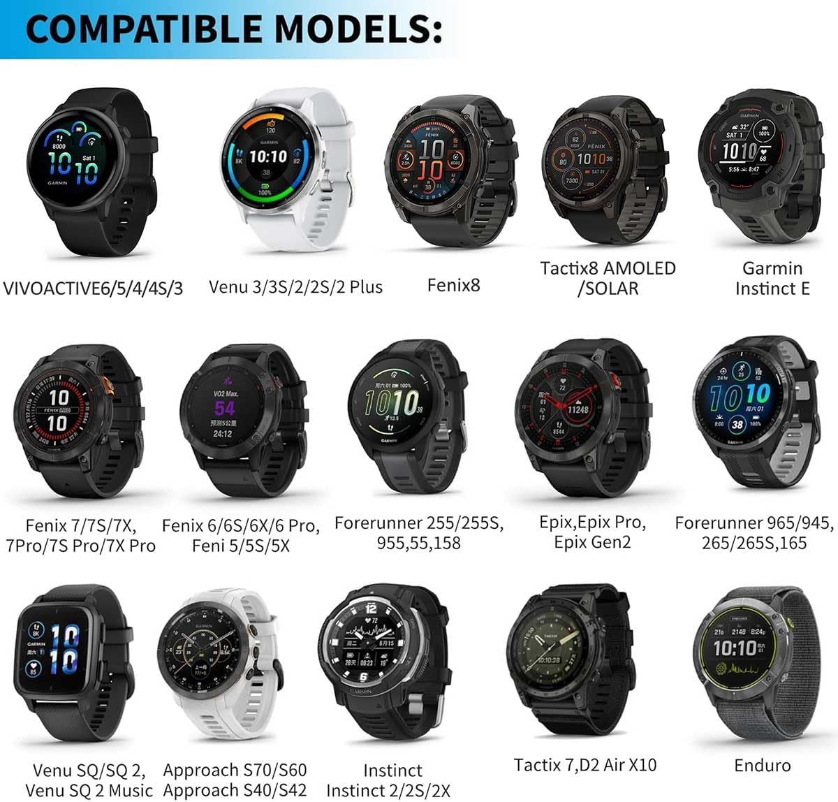 T Tersely USB-A Charging Cable Dock Charger Stand for Garmin Vivoactive 6/5/4/3, 1M for Garmin Tactix8 Amoled/Solar Venu 3/3S/Instinct Fenix 7 7S 7X 6 6S 6X/5 5S 5X/Forerunner 955 265 265S (Black) image number 4