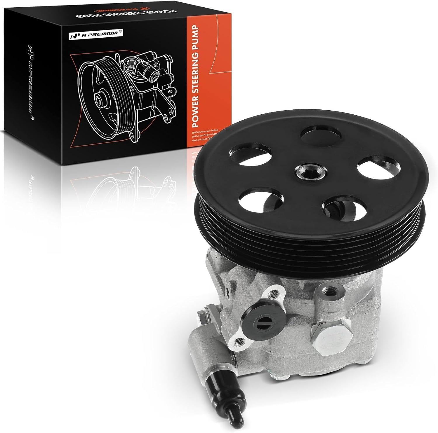 A-Premium Power Steering Pump, with Pulley, Compatible with Audi A4 (Quattro) 2009-2012, A5 (Quattro) 2010-2012, 2.0L 3.2L, Replace # 8K0145153F, V104438