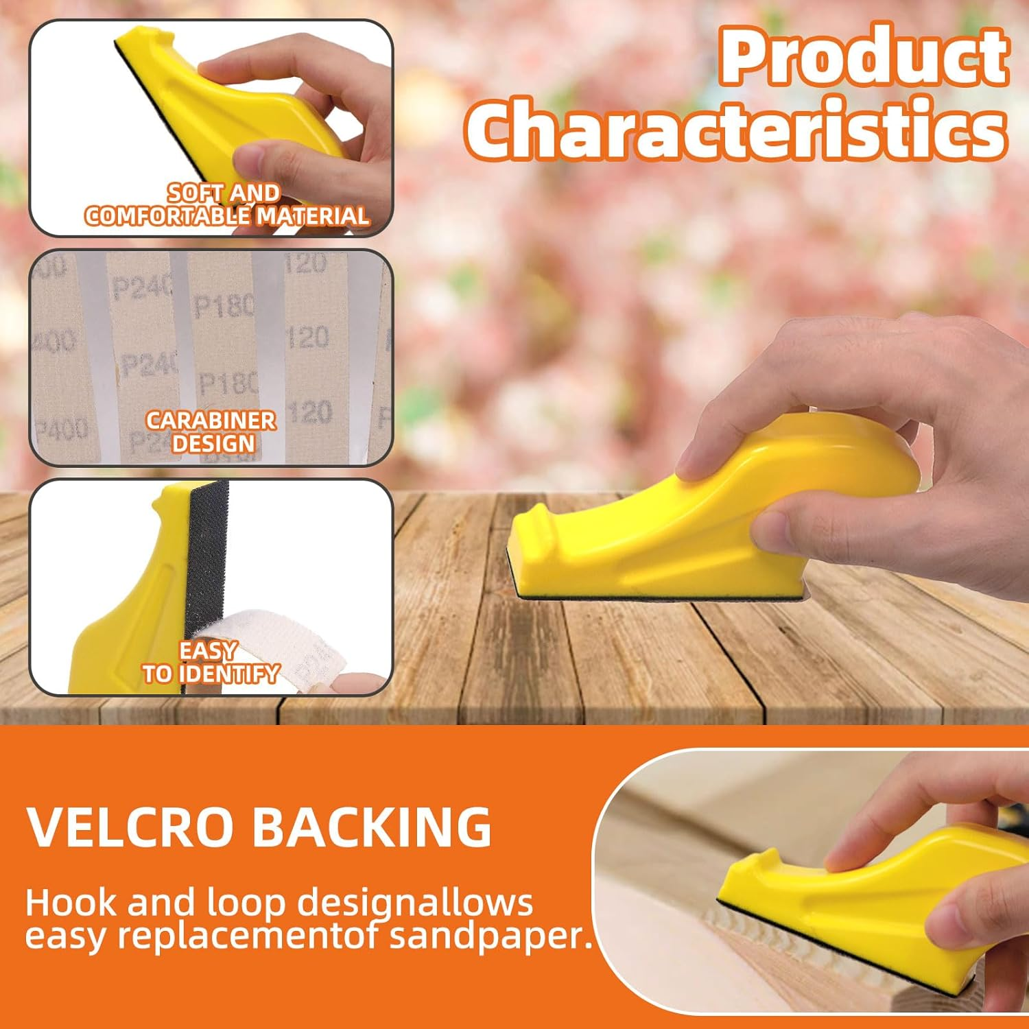 Tanstic 101Pcs Micro Sander Kit, 3.5" X 1" Mini Sander with Hook and Loop Sandpaper-Grit 80 120 180 240 400, Micro Detail Sander Detail Handle Sanding Tools for DIY Crafts, Wood, Small Projects image number 5