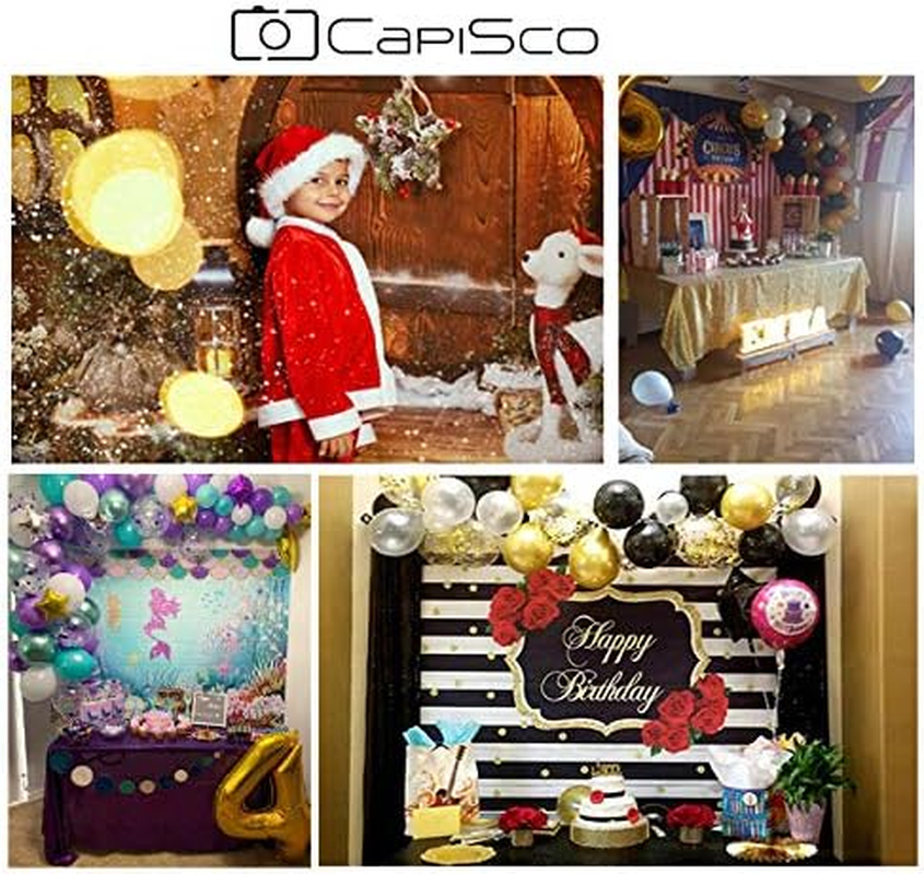 Capisco Christmas Photography Backdrop White Wood Floor Backdrop Winter Snow Xmas Tree Balls Gift Family Festive New Year Photo Background Party Banner Supplies Decoration Backdrops 6X8Ft SCO456B image number 6