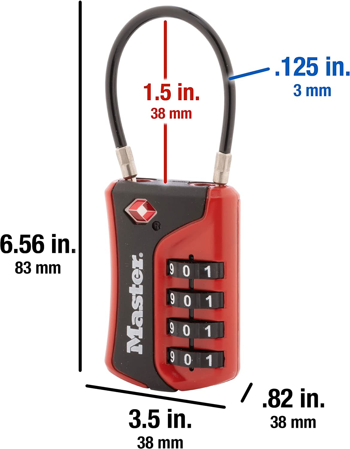 Master Lock 4697D Set Your Own Combination TSA Approved Luggage Lock, 1 Pack, Colors May Vary image number 4