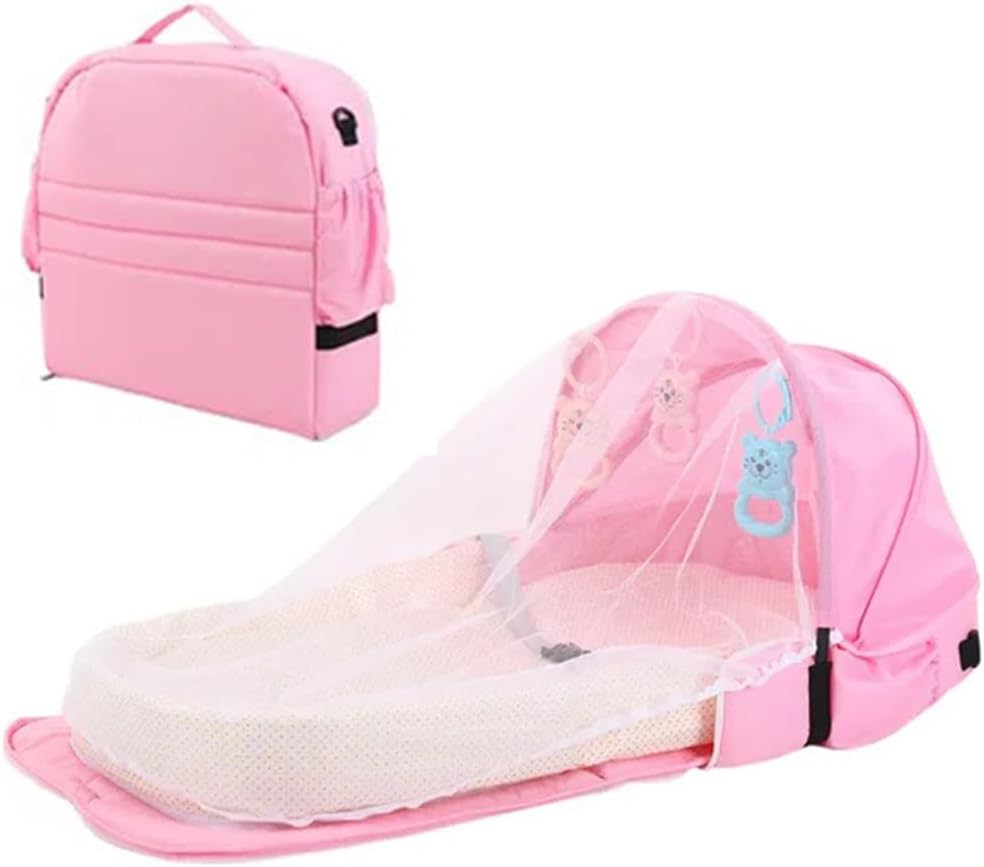 Multifunctional Diaper Storage Container,Travel Backpack,Outgoing Shoulder Bag,Lightweight Travel Pod,Easy to Carry,Detachable Design for Travel,Shopping,Camping (Pink) image number 2