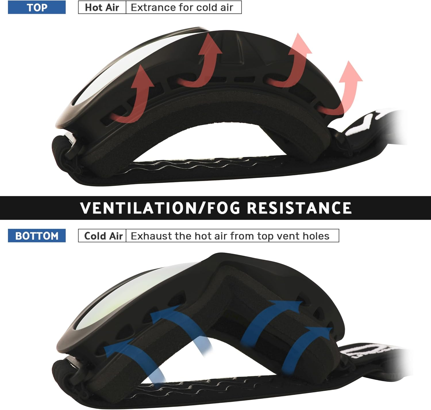 OUTDOOR SPARTA Kids Ski Goggles, Kids Snowboarding Goggles for Boys Girls Toddler Age 3-14 with 100% UV Protection - 10. Dark Pink Frame, Full Lens Mirrored Blue image number 5