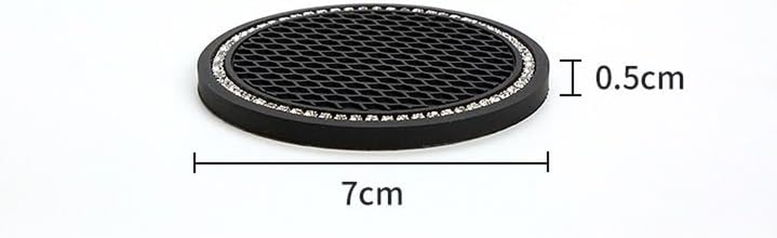 Universal Vehicle Bling Cup Holder Insert Coaster Car Interior Accessories-2.75 Inch Silicone anti Slip Crystal Rhinestone Car Coaster-Universal (Black, One Size) image number 6