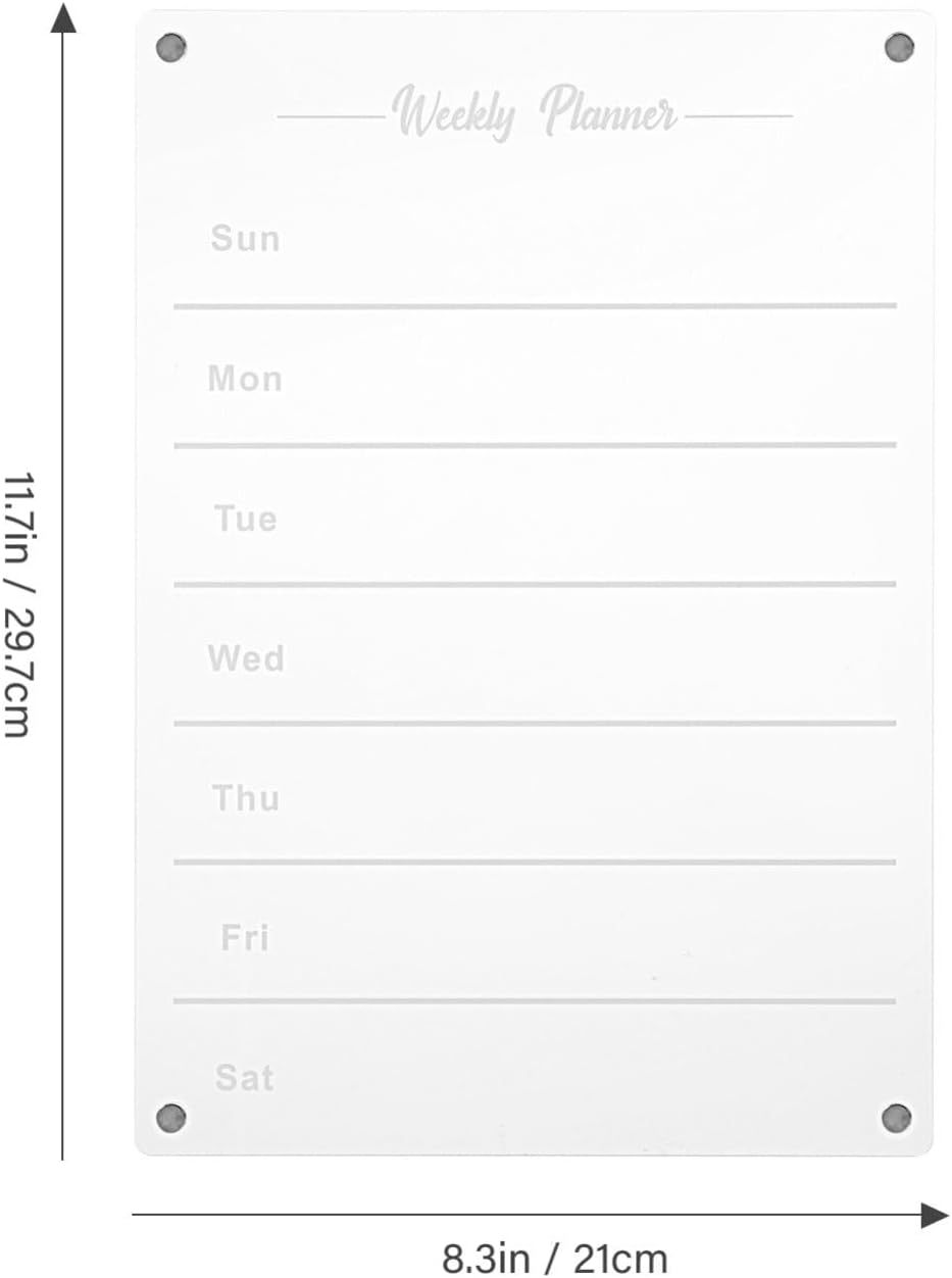 MAGICLULU Weekly Meal Planner Blackboard 1 Set Refrigerator Magnetic Calendar Weekly Monthly Fridge Calendar Whiteboard Meal Planner Menu Board with Whiteboard Pens for Planner image number 2