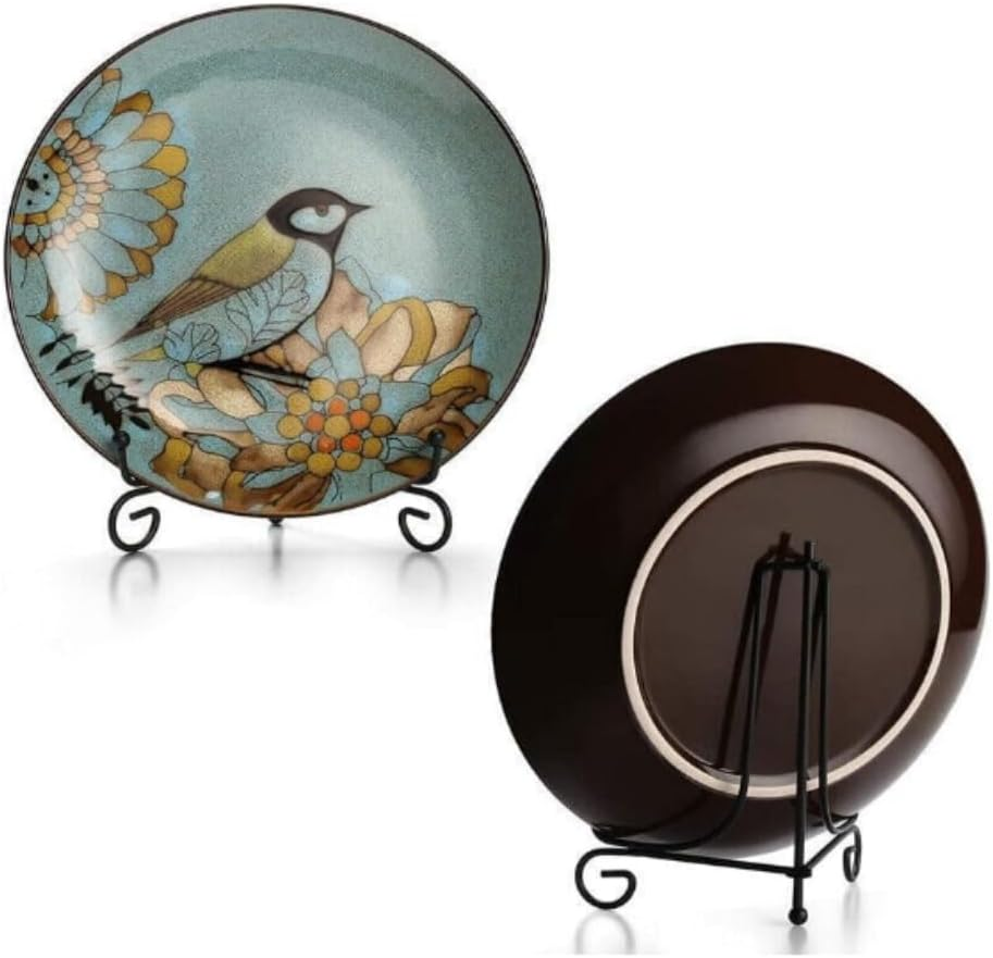 4Pcs Plate Stands for Display, Anti-Slip Iron Tabletop Display Stand, Foldable Metal Easel Stand Holder for Picture Frame, Decorative Plates, Photo, Collectibles, Artworks, Platter, Book(6In) image number 4