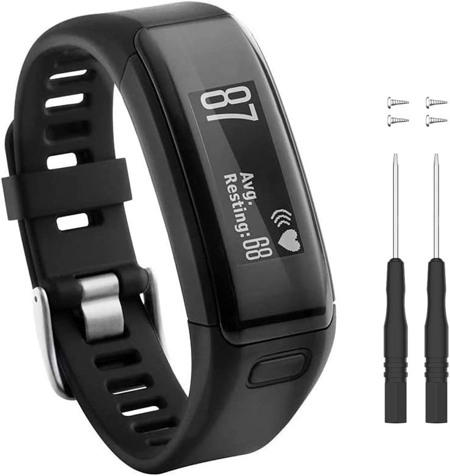 Band for Garmin Vivosmart Hr,Soft Silicone Watch Replacement Adjustable Sport Strap Band with Free Pin Removal Tools for Garmin Vivosmart Hr(No Tracker, Replacement Bands Only) image number 3