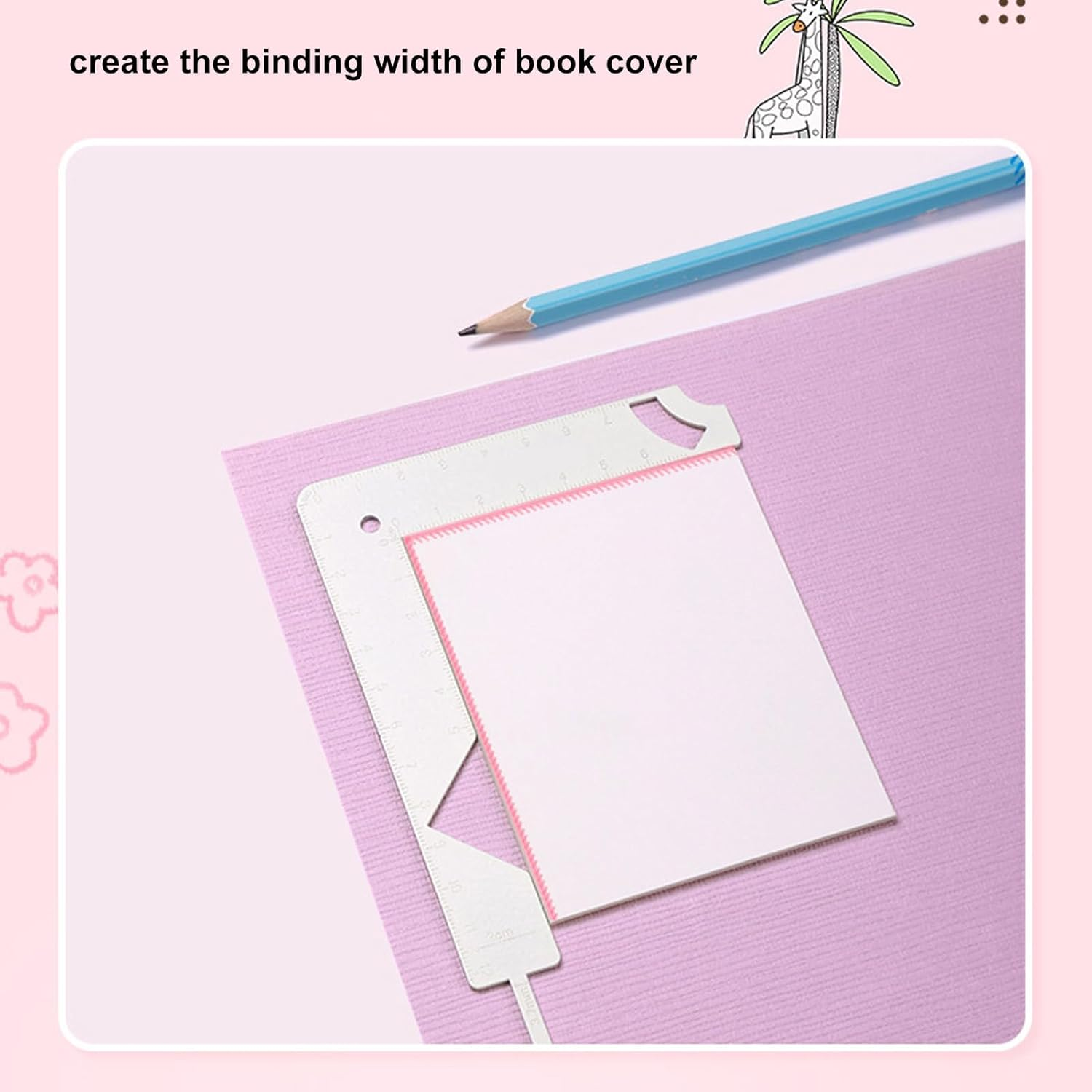 Book Cover Guide, Metal Bookbinding Cover Tool High Accuracy Bookbinding Kit Sturdy Bookbinding Ruler DIY Bookbinding Scrapbook Tool for Journal Cover, Album, Planner, Calendar image number 4