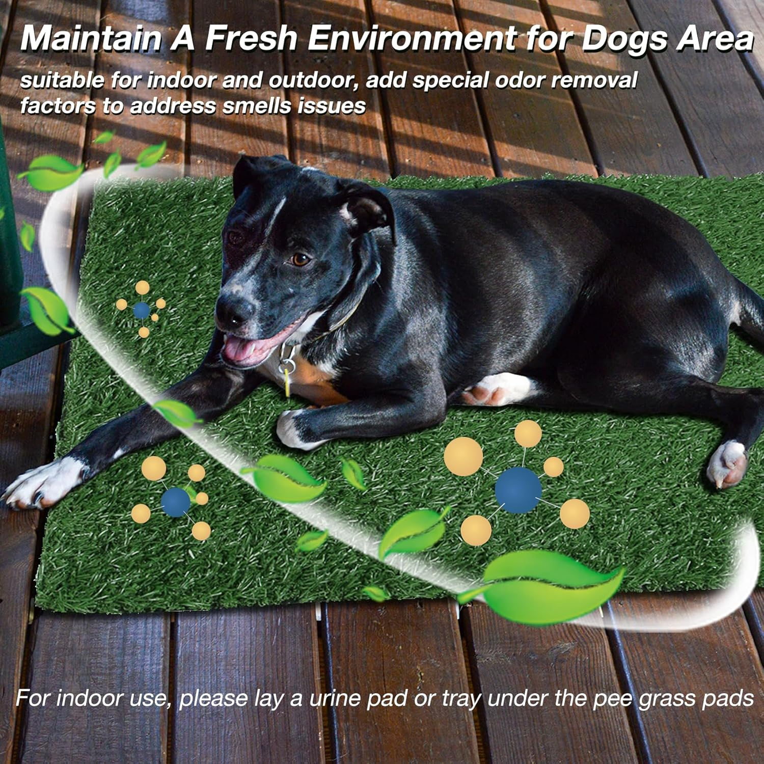 GLOBREEN Artificial Dog Grass Pee Pads 28" X 18", Large Puppy Training Turf for Potty Tray, Reusable Pet Fake Grass with Drainage, 2 Packs image number 2