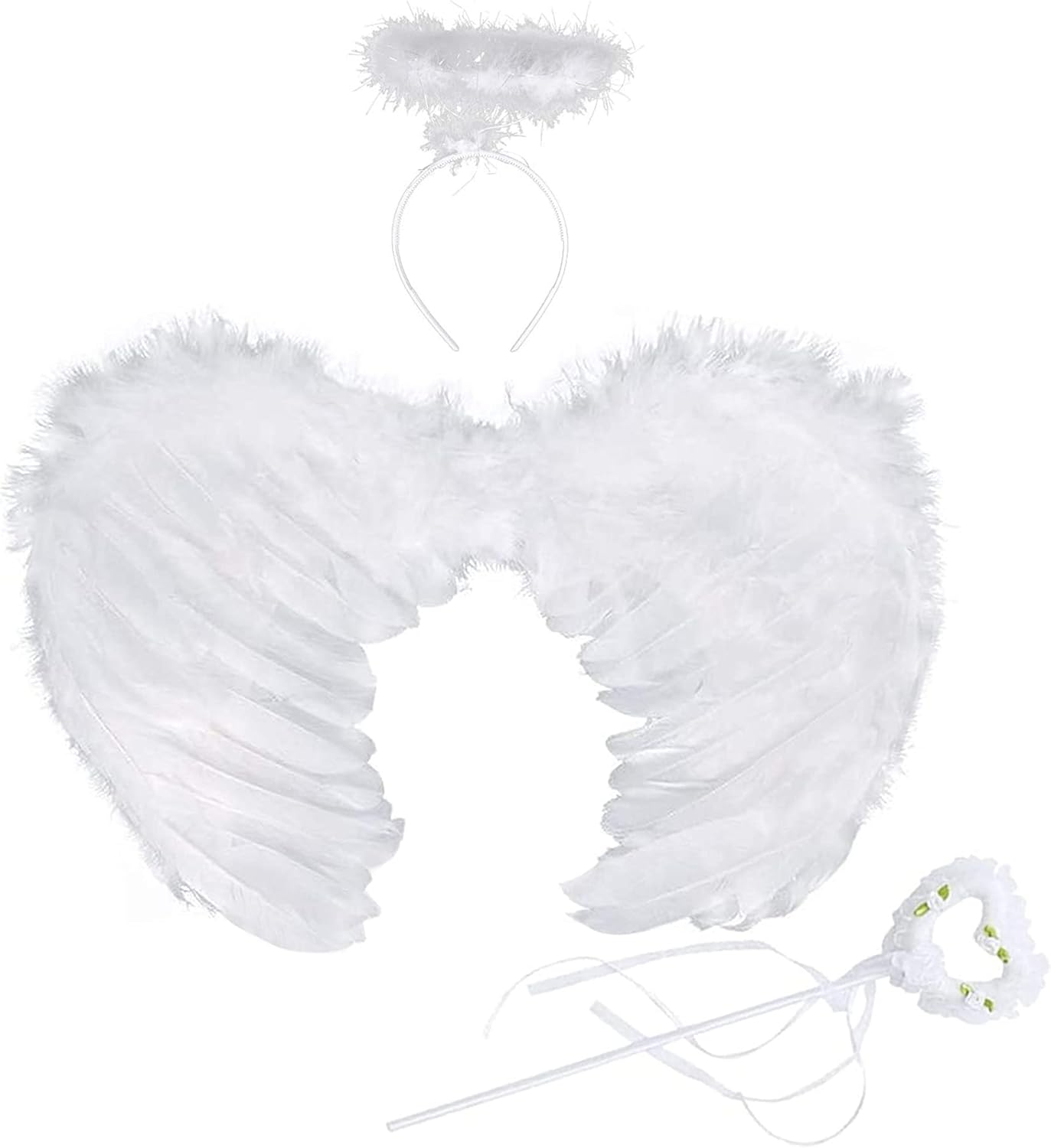 Angel Wings White, Angel Costume Women'S with Halo and Wand, Angel Wings, Costume Angel, White Wings Girls, Angel Wings Decoration, Feather Wings Angel, Angel Wings Costume
