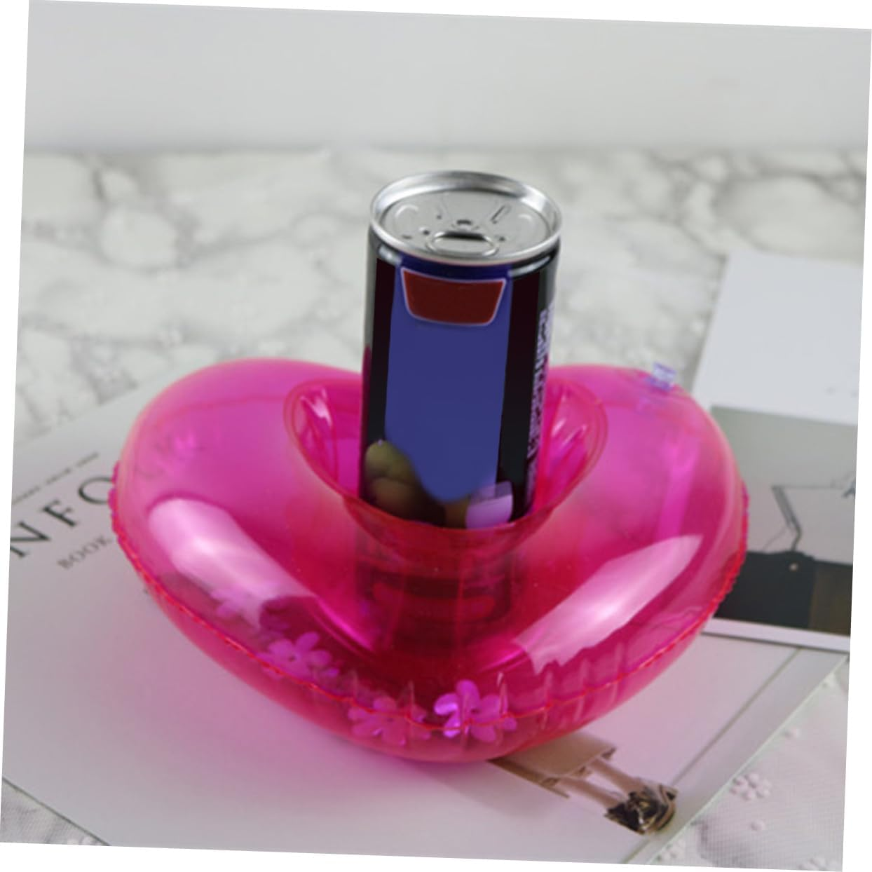 Inflatable Cup Holder Floating Drink Support Heart Shape PVC Mat Set for Beach Party Theme Party Summer Outdoor Events Easy to Inflate Stable in Water image number 4