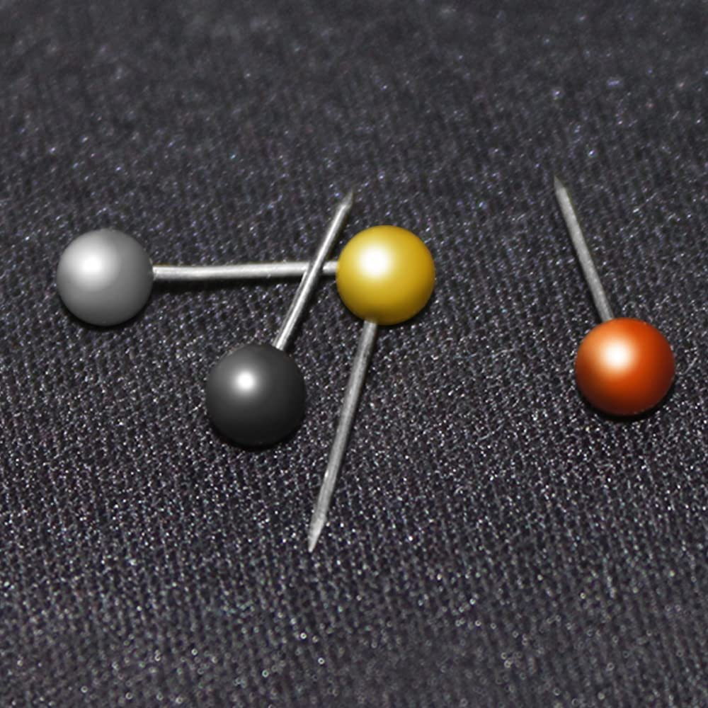 800 PCS Map Tacks 1/8-Inch Retro Metallic Color Beads, Dakuan Head Marking Push Pins for World Map, Cork Board, Fabric Marking, 4 Colors image number 1