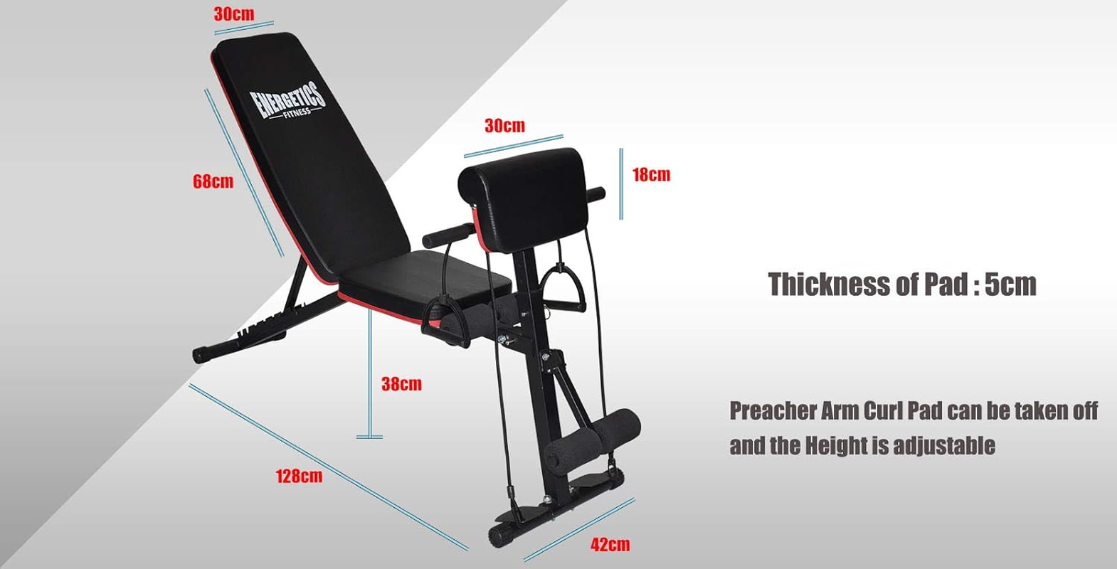 XINSPORTS Adjustable Incline/Decline Weight Bench - Multi-Function Preacher Arm Curl Bench