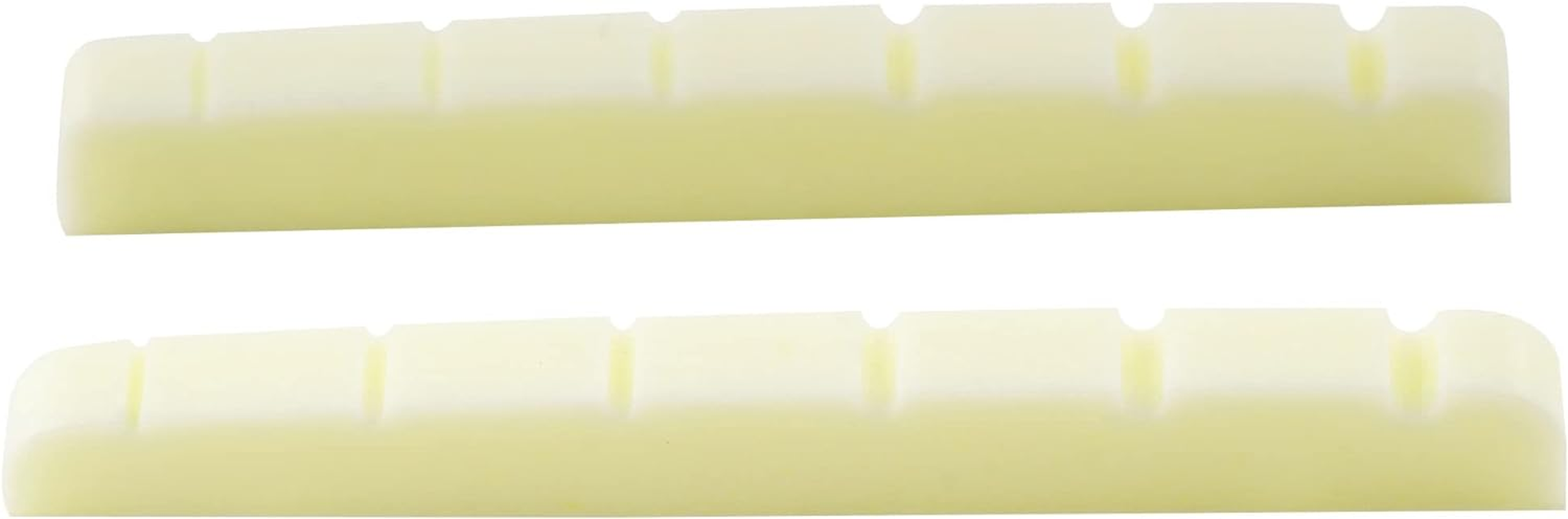 Musiclily Pro Urea Resin Plastic 43Mm Slotted Strat Tele Electric Guitar Nuts Flat Bottom for 6-String Stratocaster/Telecaster Guitar, Black(Set of 2)