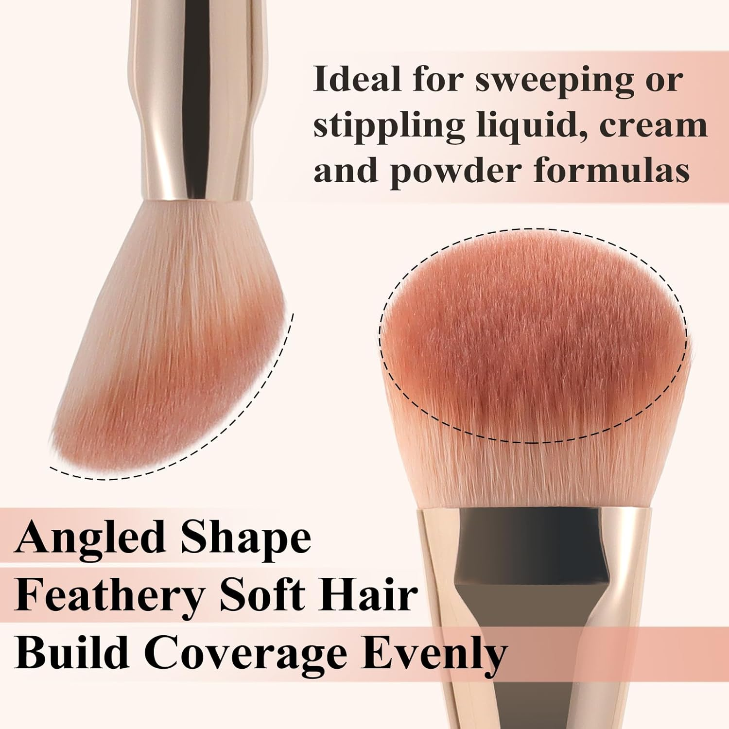 Face Brush for Blush, Bronzer, and Contour Highlighter Makeup Brush Set for Flawless Face Makeup Application - Vegan & Cruelty-Free (Face Brush + Blender)