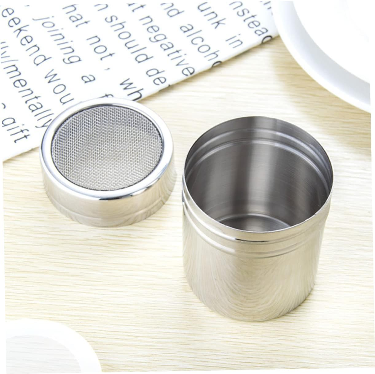 Seasoning Shaker Pepper Powder Dispenser 2.76X1.97X1.97 Inch Kitchen Cooking Sprinkler for Sugar Cocoa Flour with Moisture Blocking Cover image number 1