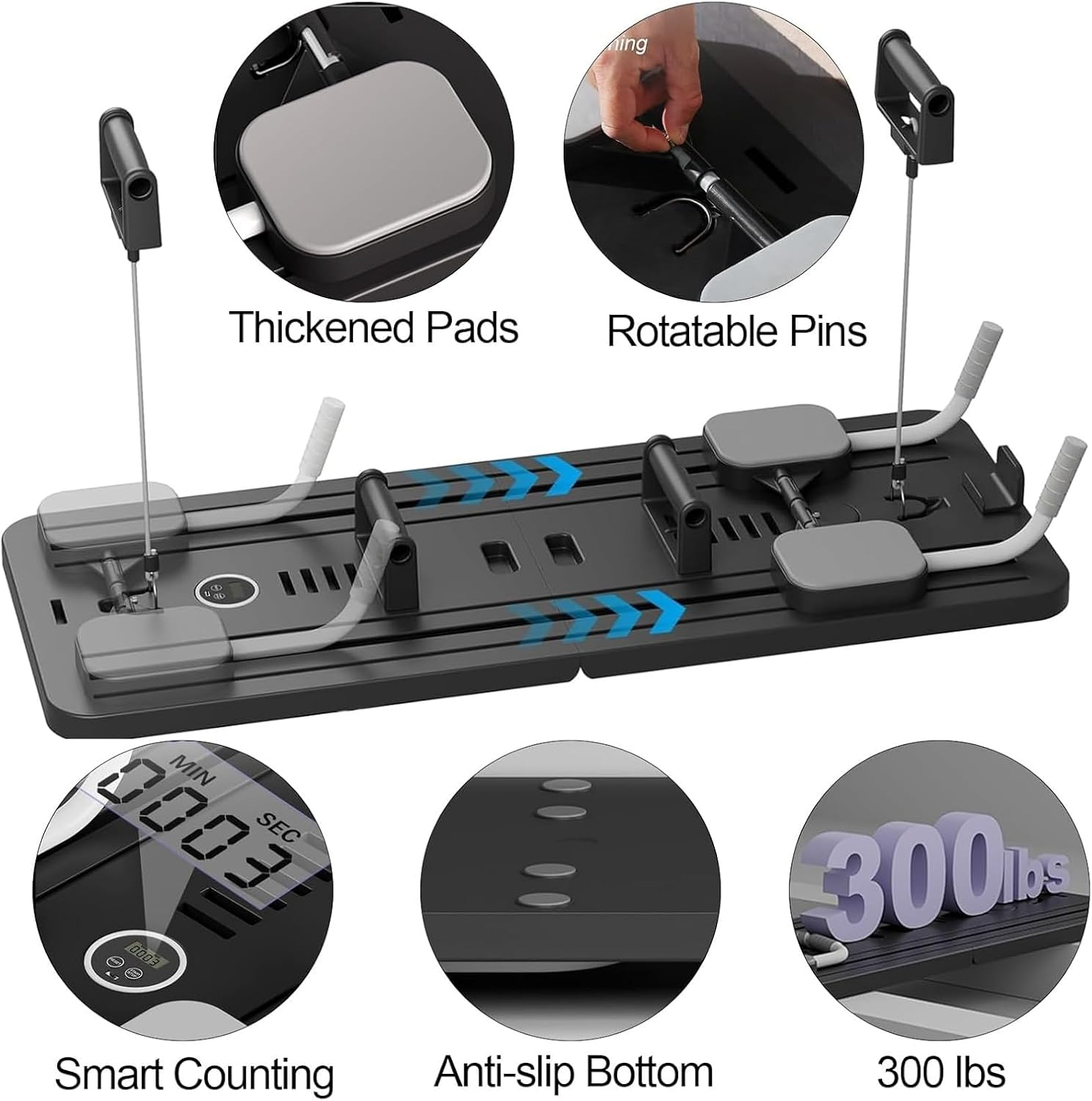 Pilates Board Reformer Set, Foldable Reformer Pilates Machine for Home Gym, 5 In1 Portable Home Workout Pilate Equipment for Core Strength, Full-Body Fitness image number 2