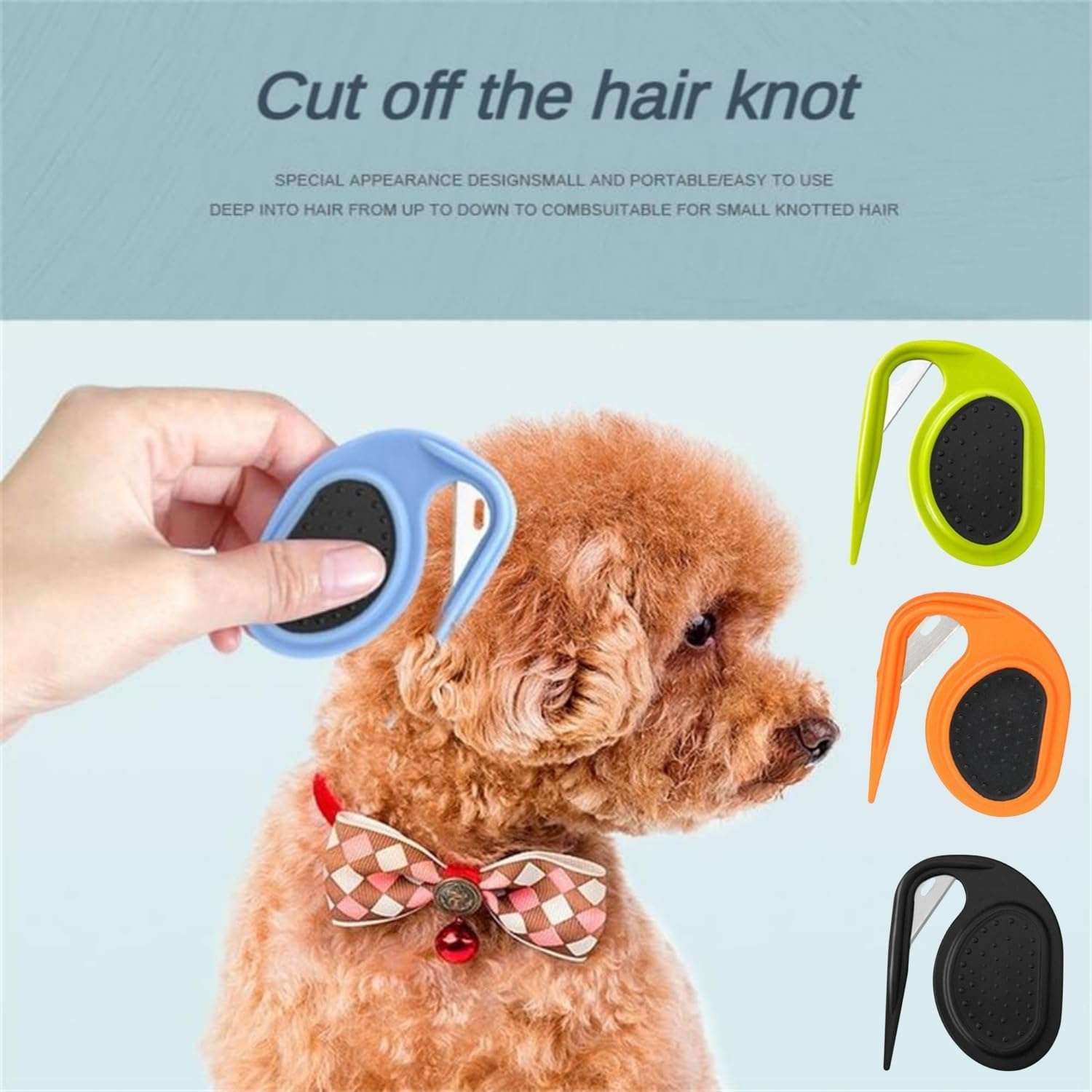 Mezokucelpet Dematting Combs 2Pcs Dog Detangler and Cat Massage Comb, Pet Deshedding Brush, Knotting Comb with Safety Blades, Hair Removal and Grooming Tool(Orange) image number 3