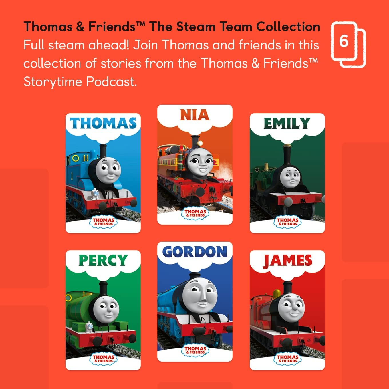 Yoto Thomas & Friends&trade; the Steam Team Collection &ndash; 6 Kids Audio Cards for Use with Player & Mini All-In-1 Audio Player, Screen-Free Listening with Fun Playtime, Bedtime & Travel Stories, Ages 2+ image number 3