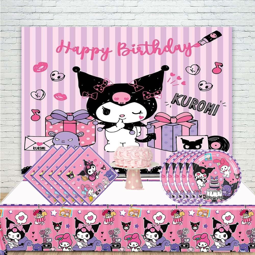 41Pack Kuromis Birthday Party Supplies Include 20 Plates, 20 Napkins 1 Tablecloth for the Kuromis Party Decoration image number 5