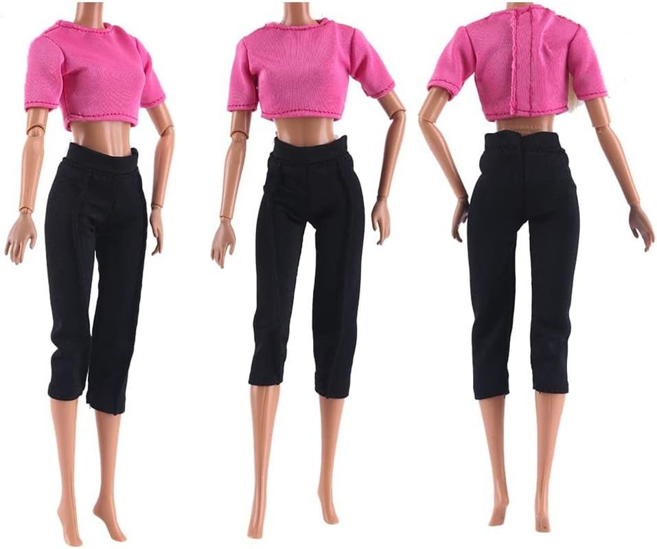 E-TING 3 Sets Yoga Clothing Pack - Gym Running Fitness Sportswear Handmade Clothes for 11.5Inches Doll image number 2