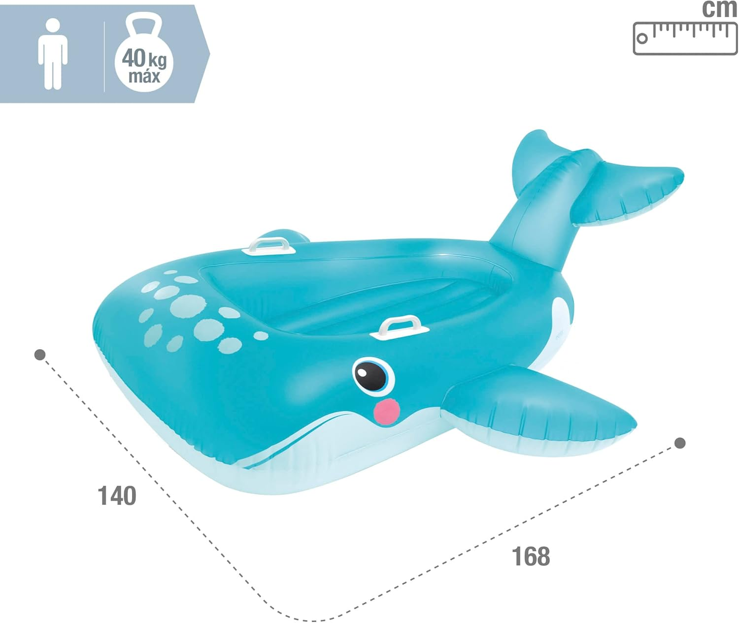 Intex Whale Pool Inflatable Ride-On, Blue, 1.68 M X 1.4 M image number 6