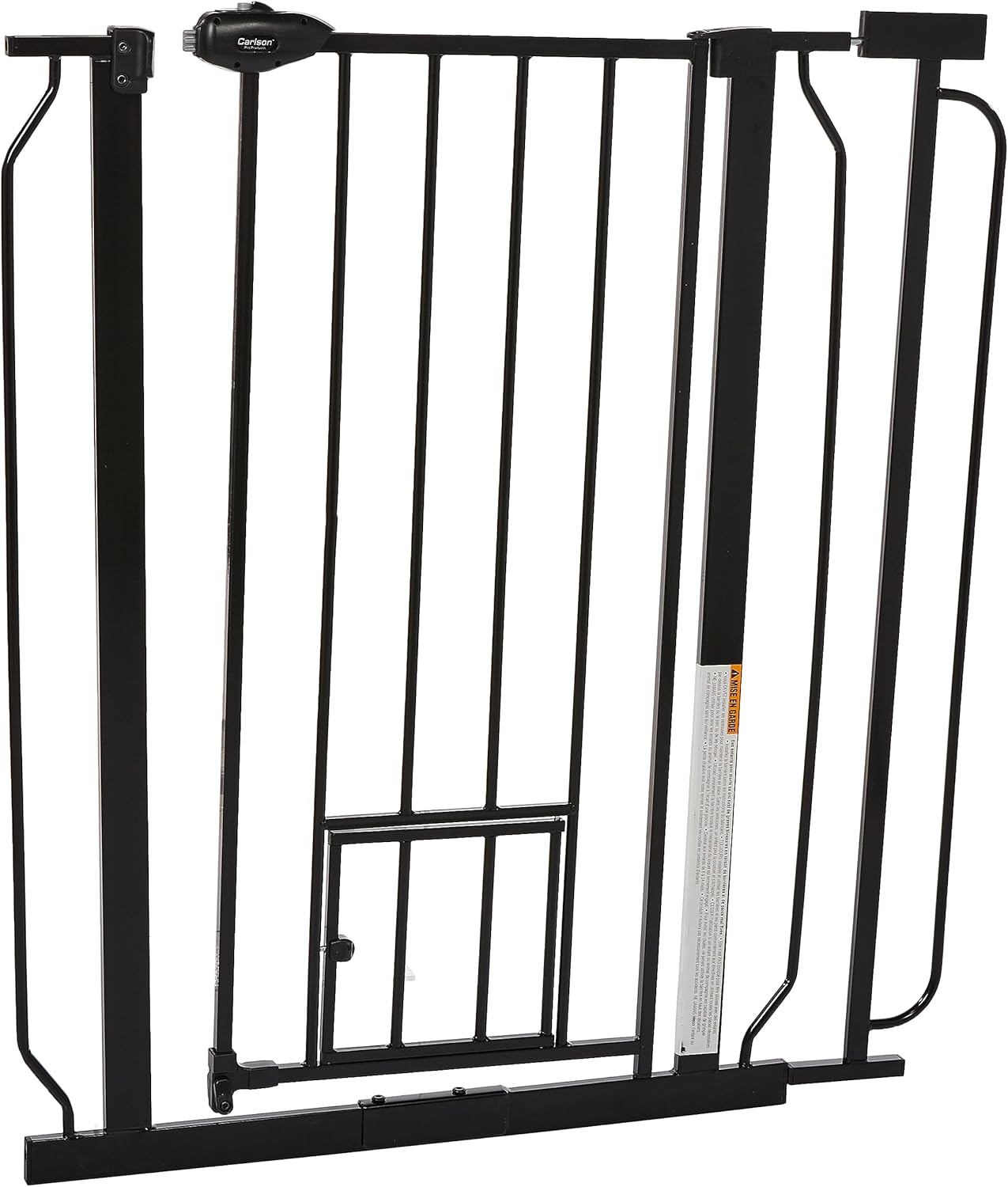Carlson Extra Tall Walk through Pet Gate with Small Pet Door, for Openings 29"-39" Wide,Includes 4-Inch Extension Kit, 4 Pack Pressure Mount Kit and 4 Pack Wall Mount Kit, Black image number 3