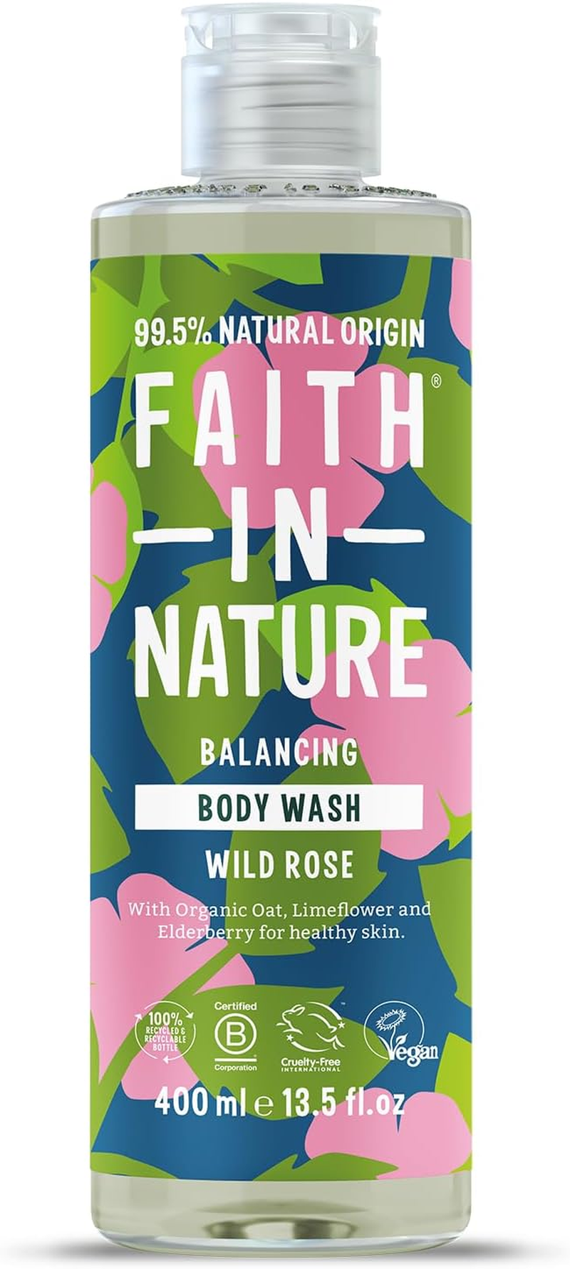 Faith in Nature Natural Wild Rose Body Wash, Restoring, Vegan and Cruelty Free, No SLS or Parabens, 400Ml image number 5