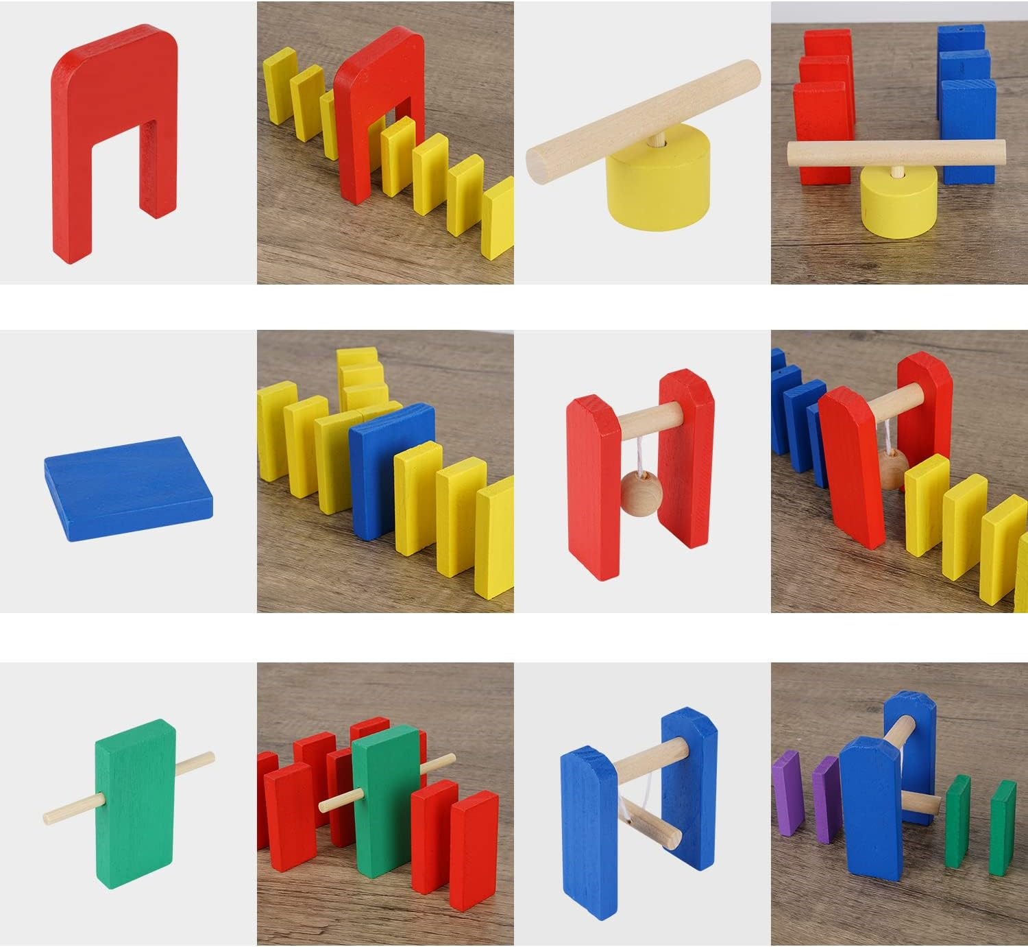 Calmado - Dominoes, 1000 Pcs Dominoes Set, Games/Toy Made from Wood, Family Games Domino Grand Edition Set + Bag+ Instruction Manual + Accessories image number 6