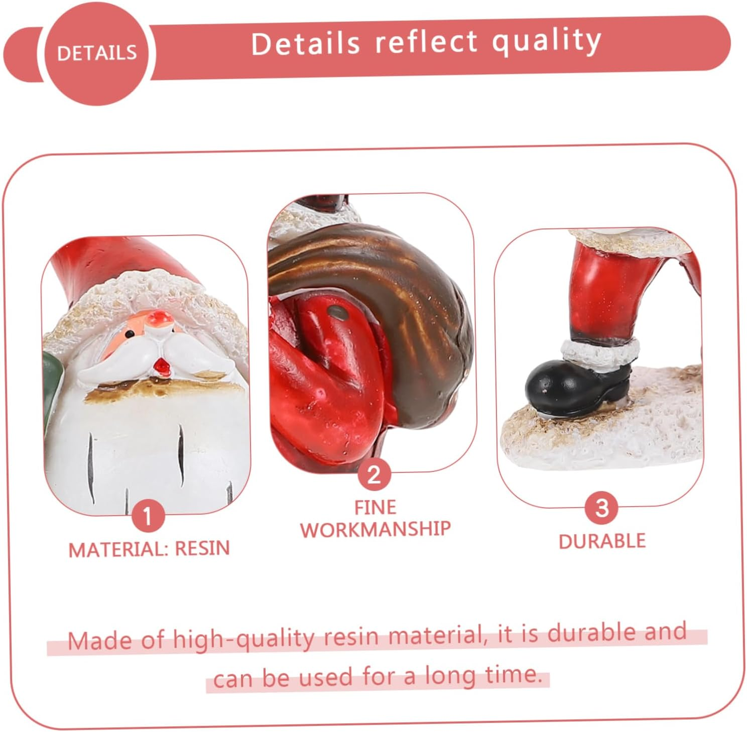 KOMBIUDA Santa Claus Ornaments Resin Christmas Decoration Desktop Adornment Creative Santa Claus Decor Xmas Presents for Home and Party - Red image number 5