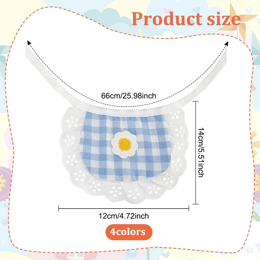 WEBEEDY 4PCS Cute Dog Lace Bandana Puppy Cat Flower Scarfs Washable Daily Handkerchief Semicircle Scarf Bibs Saliva Towel for Small Medium Large Girl Boy Pup Pet image number 6