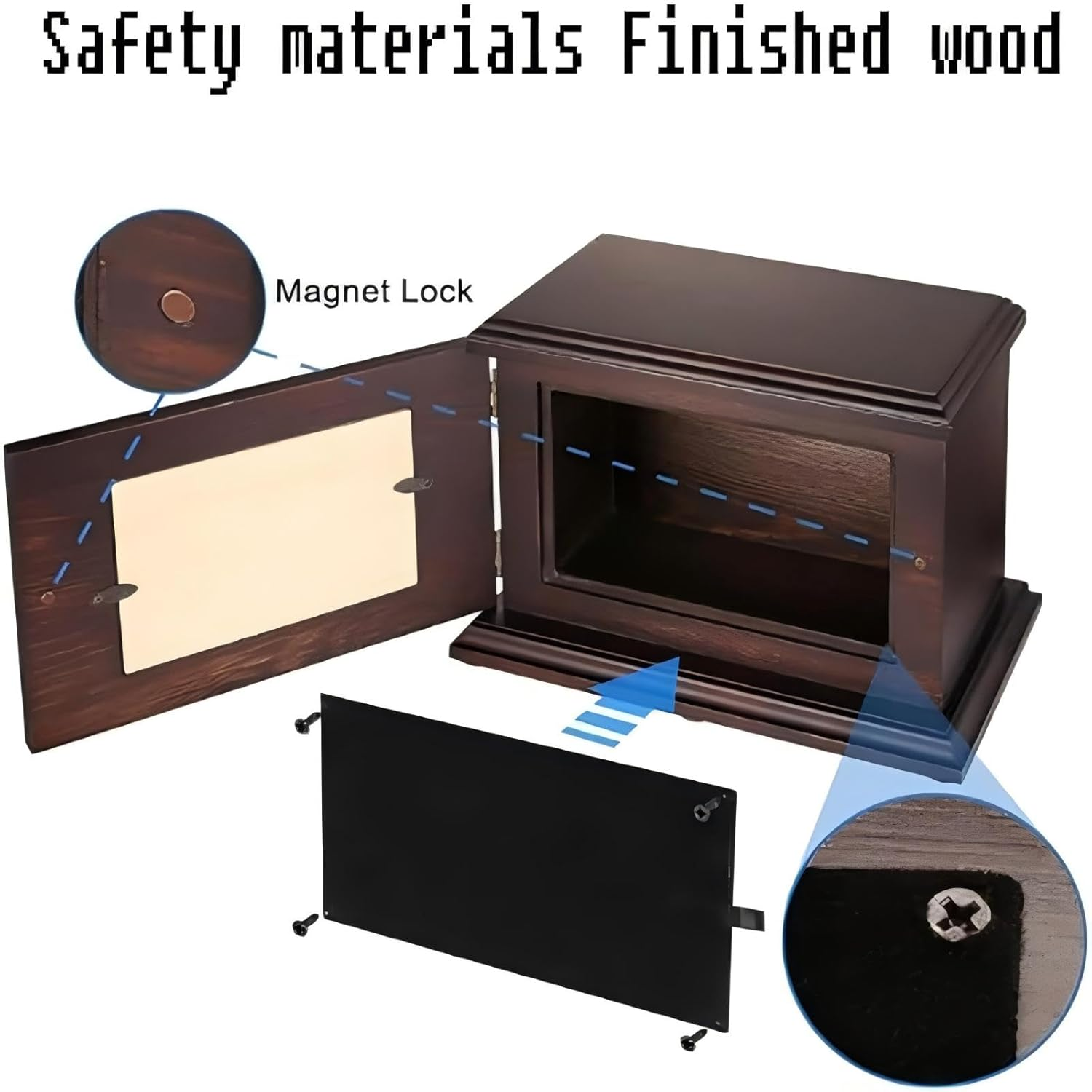 Urn Ashes Adult Male, Memorial Cremation Urns, Wooden Funeral Urns Box and Casket for Human Ashes image number 4